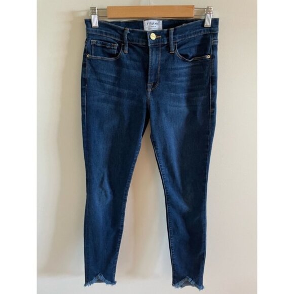 Frame Le Skinny De Jeanne Jeans In Blue Size 27 - Picture 4 of 11